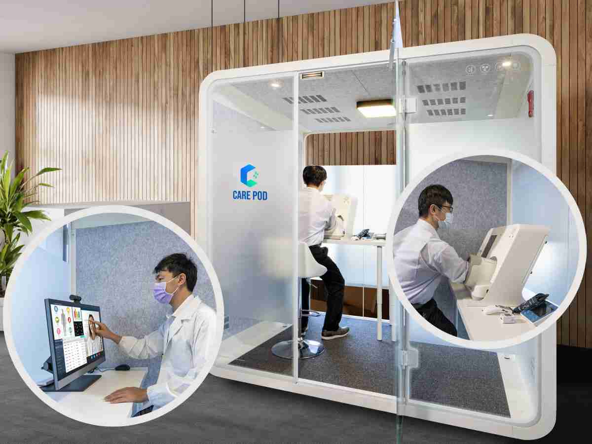 达擎于医疗科技展中展出＂远距诊疗舱＂，，以因应医疗数字化及社会高龄化趋势下、、、、复诊及慢性病患等族群对于远距看诊需求逐渐升高所推出的创新整合方案。。。。多功能合一、、高隐私性的远距诊疗舱可根据病患端与医师端的不同需求，，提供弹性化及客制化功能，，，节省医生和病患的精力及时间